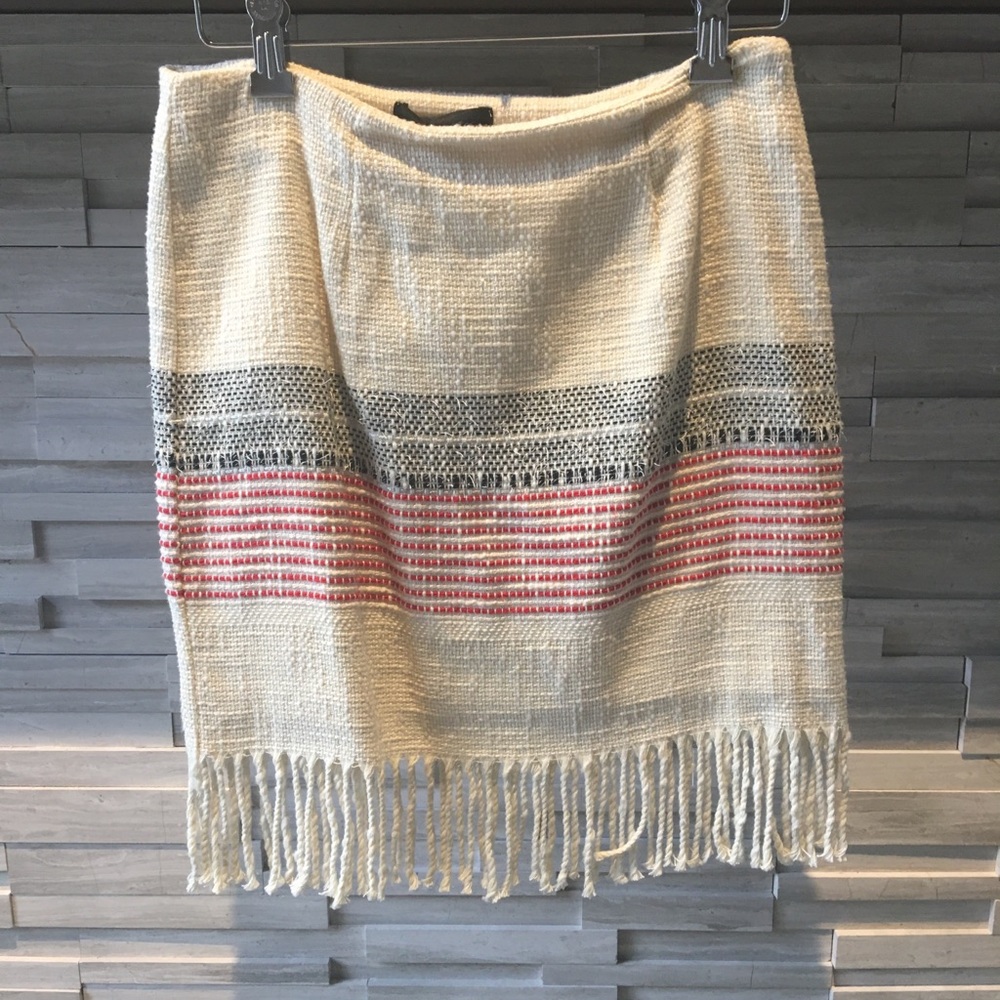 NWT Red 23 fringe skirt